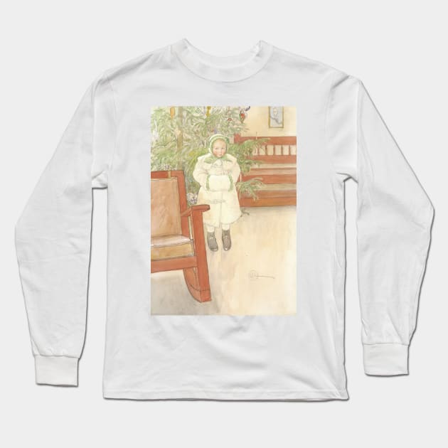 Girl and Rocking Chair by Carl Larsson Long Sleeve T-Shirt by Classic Art Stall